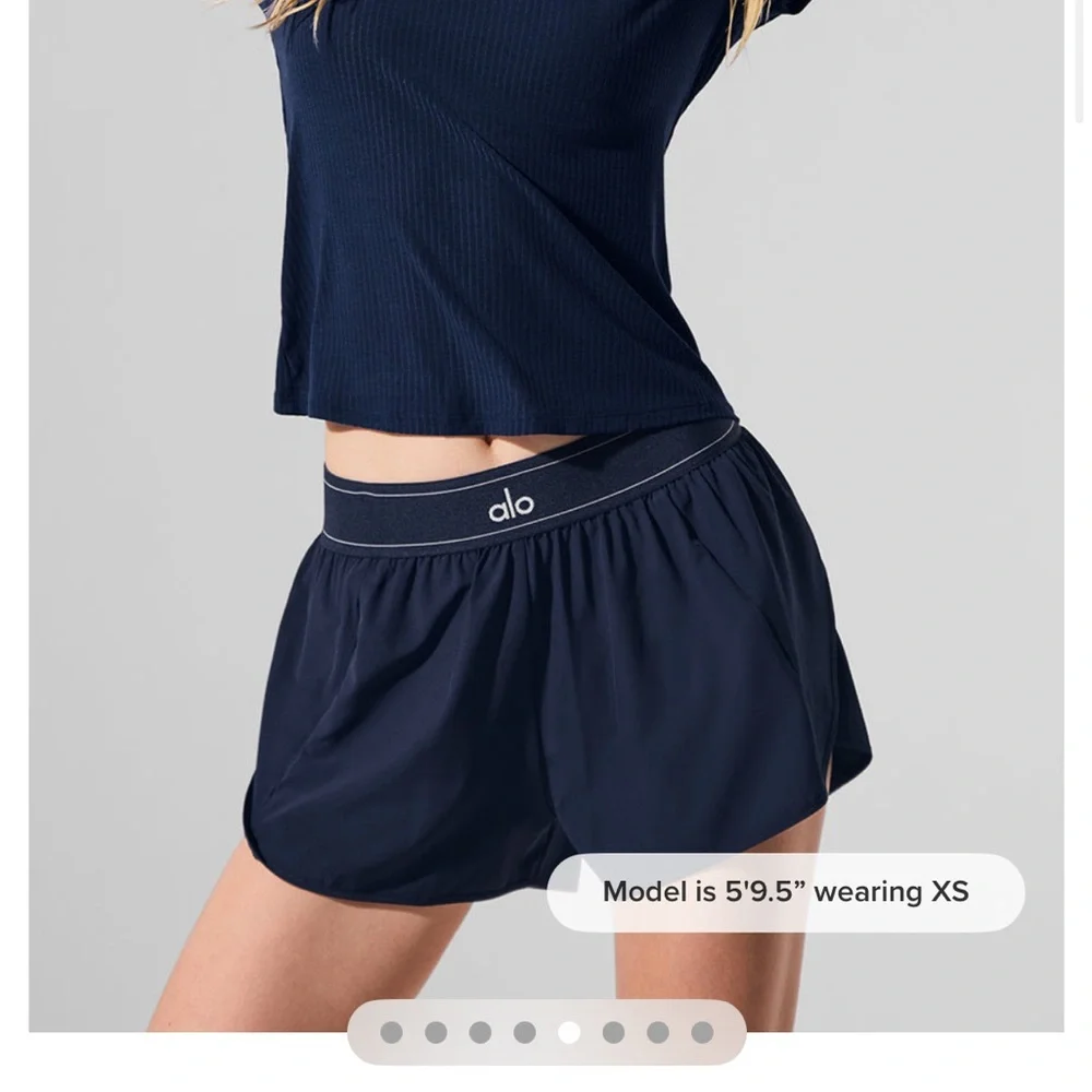 ALO Yoga Navy Match Point Shorts - Picture 3 of 4